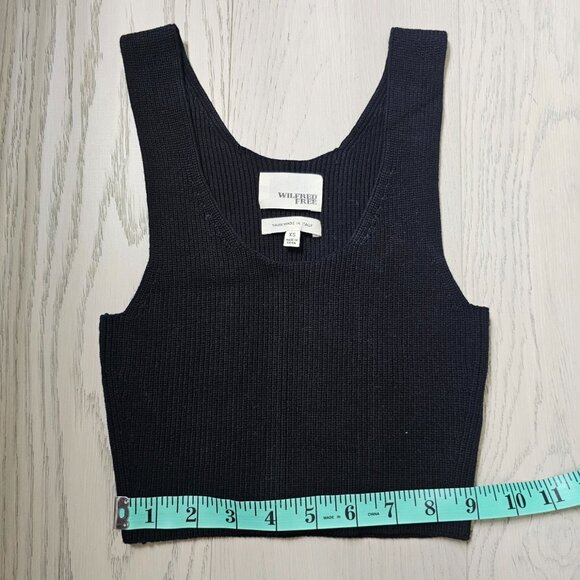 Aritzia Wilfred Free Black Knit Crop Scoop Tank Top, XS - Picture 5 of 7